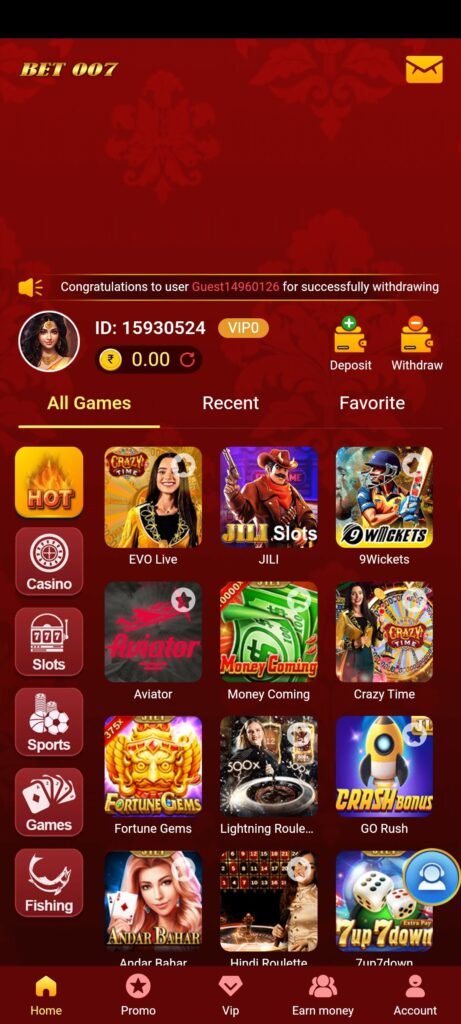 Bet007 Online APK में कितने गेम हैं?